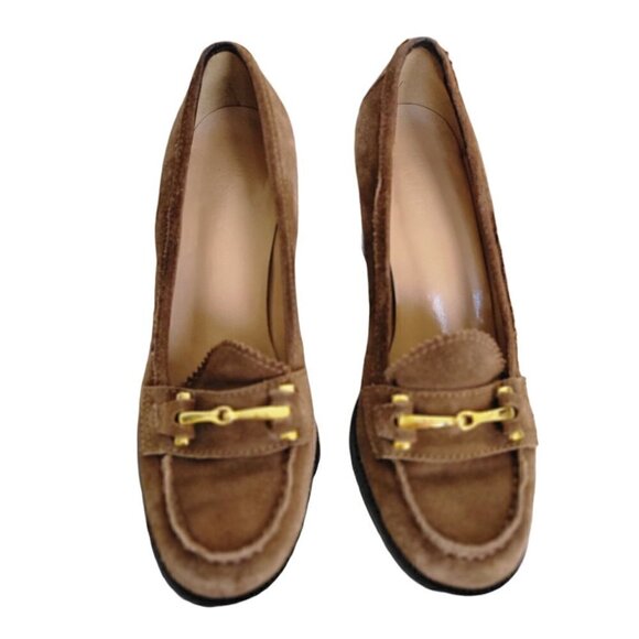 Franco Sarto Suede Loafer Pumps Size 7M - Picture 2 of 13